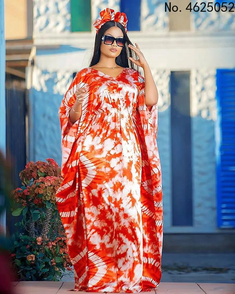

Hotsale Africa Women Long Dress Floral Printing Loose Skirt Long Sleevs Plus Size Femal Floor Length Casual Dresses