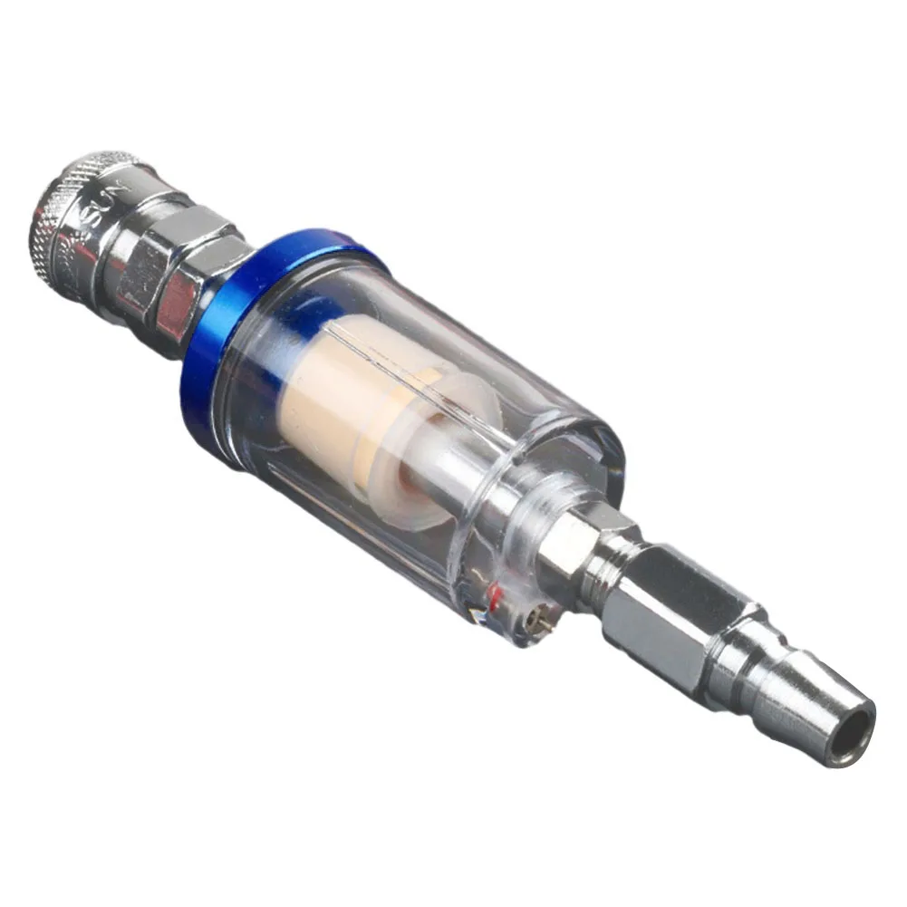 

1/4 Water Filter Oil Water Separator Suitable for Air and Spray Tools Prevents Water Contamination Blue & Clear Design