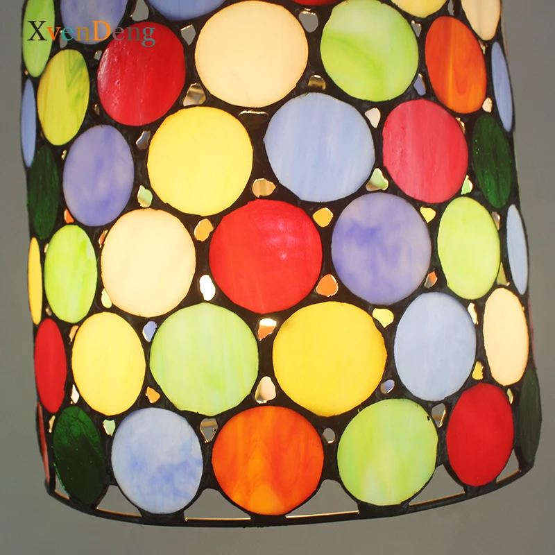 Витражные подвесные светильники Тиффани винтажные в средиземноморском стиле