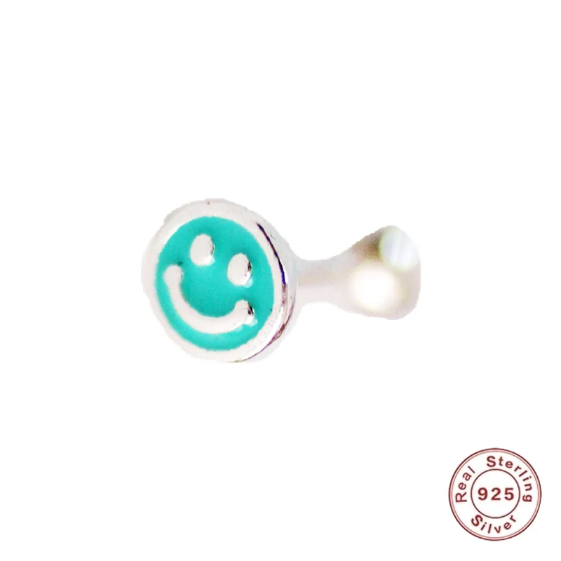 

S925 Silver Mini Smiley Happy Girl Fashion Versatile Exquisite Earrings Ladies Fashion Jewelry Trend Ins Same Earring Gift