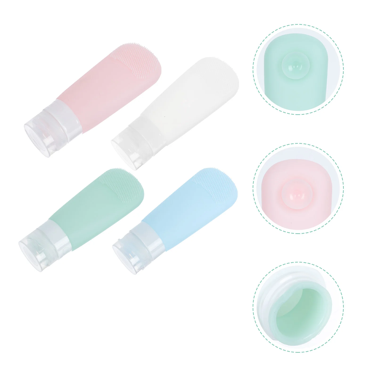 

4 PCS Travel Lotion Bottle Bottled Mini Plastic Containers Silicone Sub Bottles Reusable Silica Gel Travel