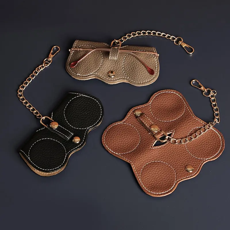 

Vintage Glasses Case Portable Sunglasses Holder Reading Glasses Bags Fashion Women Gift Luxury Eyewear Accessories Simple Chains