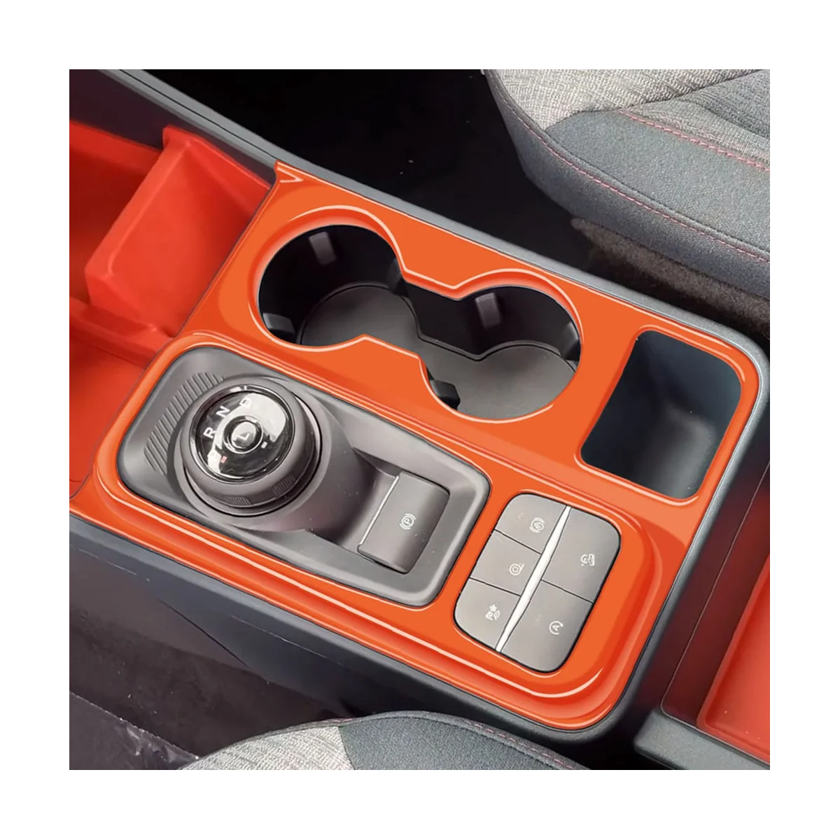 

LHD Car Gear Shift Control Panel Trim Cover for Pickup 2022 2023 ABS Orange Water Cup Holder
