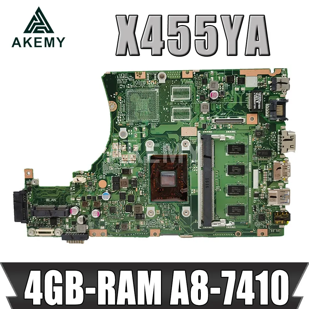 

AKemy X455YI Laptop motherboard for ASUS X455YA original mainboard 4GB-RAM A8-7410 CPU