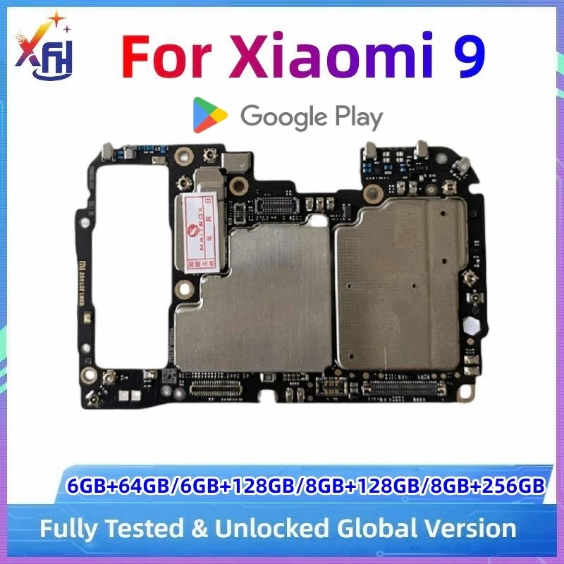 Unlocked Main Mobile Board Mainboard With Chips Circuits Flex Cable For Xiaomi 9 Mi9 M9 Mi 9 64GB 128GB ROM 6GB RAM Motherboard