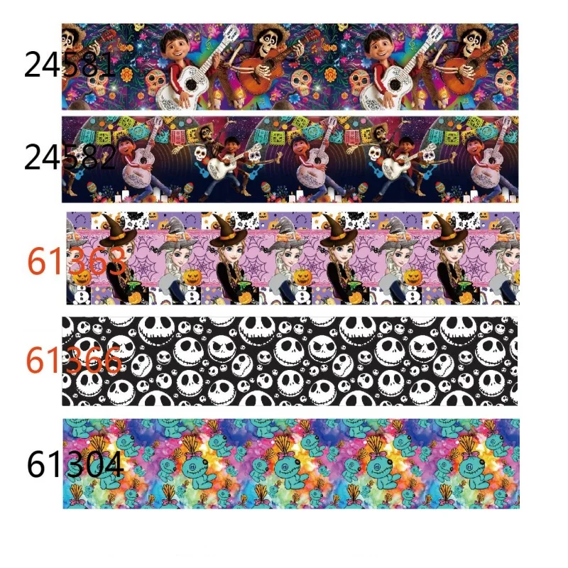 

10yards Disney COCO Halloween Holiday Printed Grosgrain Ribbon for Hairbows DIY Craft Materials Handmade Sewing Accessories