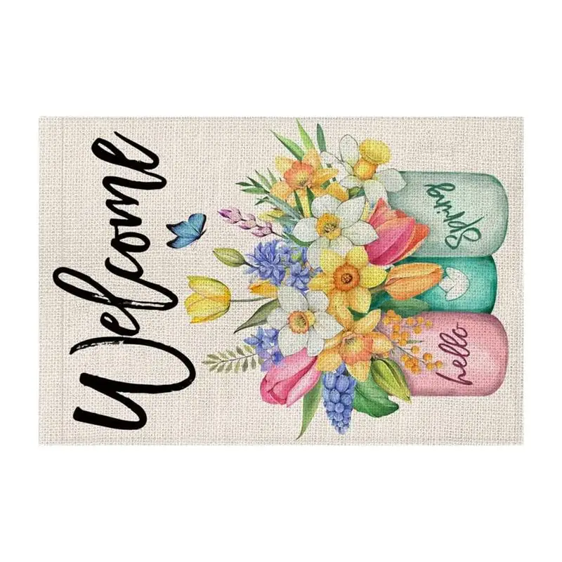 

12x18 Inch Spring Garden Flag Hanging Spring Decor For Outside Vertical Welcome Garden Flag Spring Hanging Decor For Garden