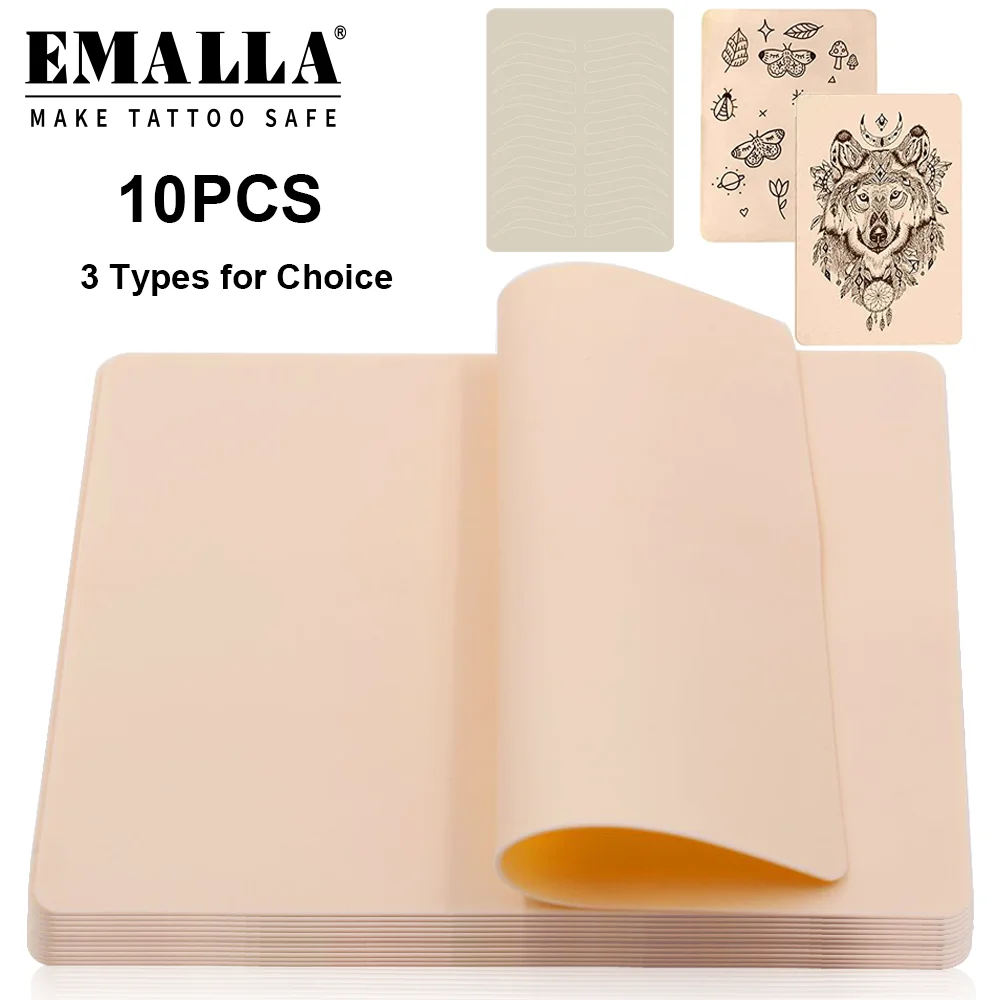 

Blank Tattoo Practice Skin 3 Types Tattoo Skin 10pcs Silicone Rubber Tattoo Practice Sheet for Beginners Experienced Artists
