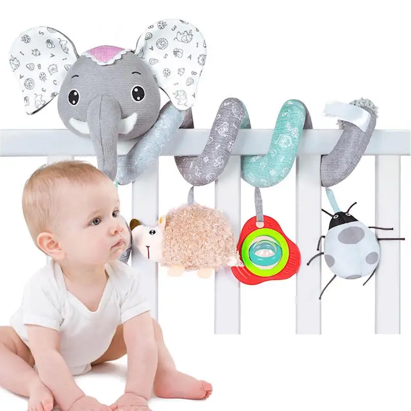 

Hanging Bed Toys Lovely Baby Bed Cradle Plush Doll For Infants Rattles Cartoon Animal Hanging Bell Educational Baby Toys