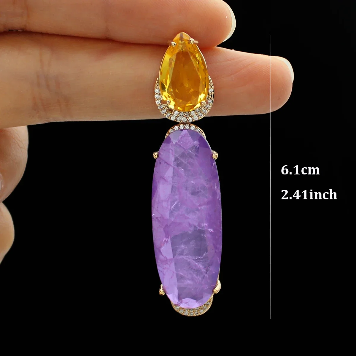 Красочные фиолетовые зеленые Висячие серьги для женщин роскошные ювелирные