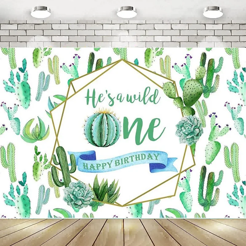 

Cactus Birthday Party Photography Backdrop Wild 1st Birthday Party Decorations Background Banner Cake Table Baby Shower