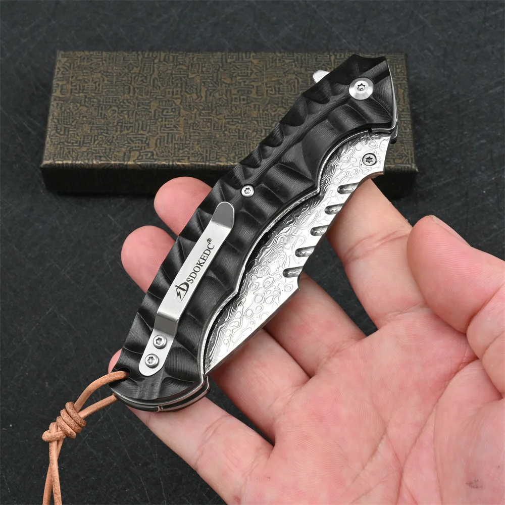 Ножи из дамасской стали складной нож с шарикоподшипником тактический военный