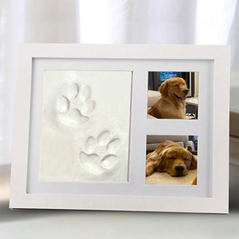 Pet Hand And Foot Print Photo Frame Baby Print Mud Baby Hand Footprints DIY Photo Frame Hollow Baby One Year Old Footprints