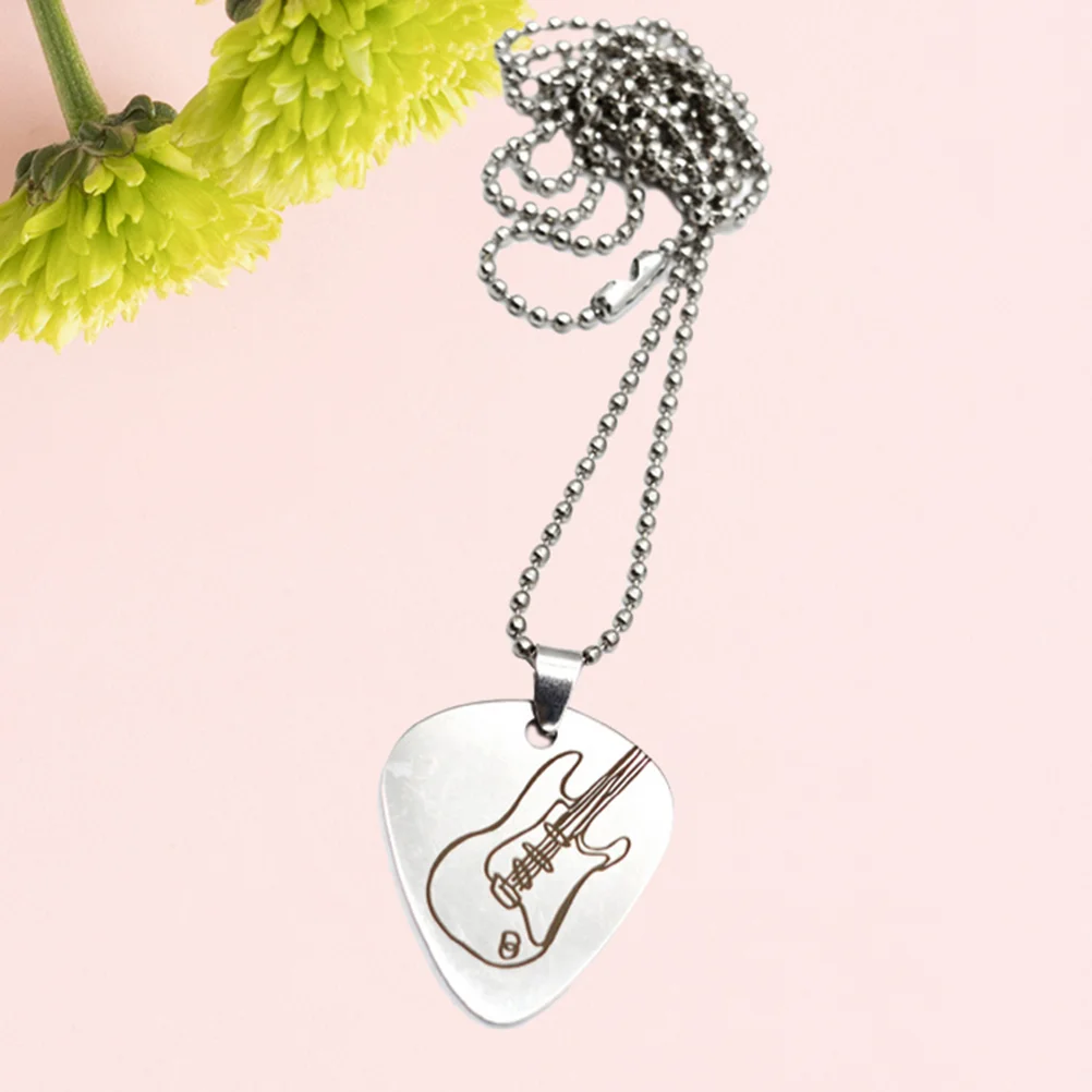 

Pu Necklace Plain Stainless Steel Extender Charm Guitar Pick Bead Chain