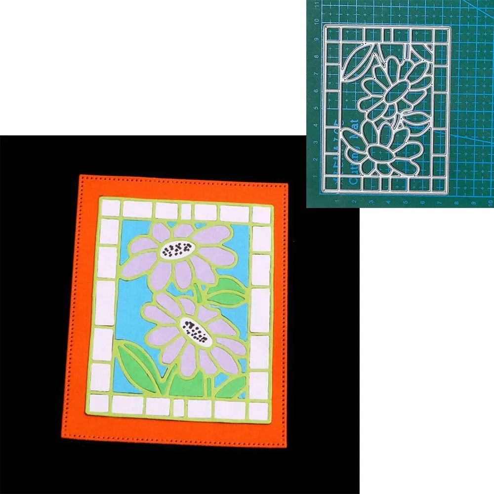 

Flower Background Frame Metal Cut Dies Stencil New Dies Scrapbooking DIY Card Making Craft Knife Mould Blade Punch Stencil Mold