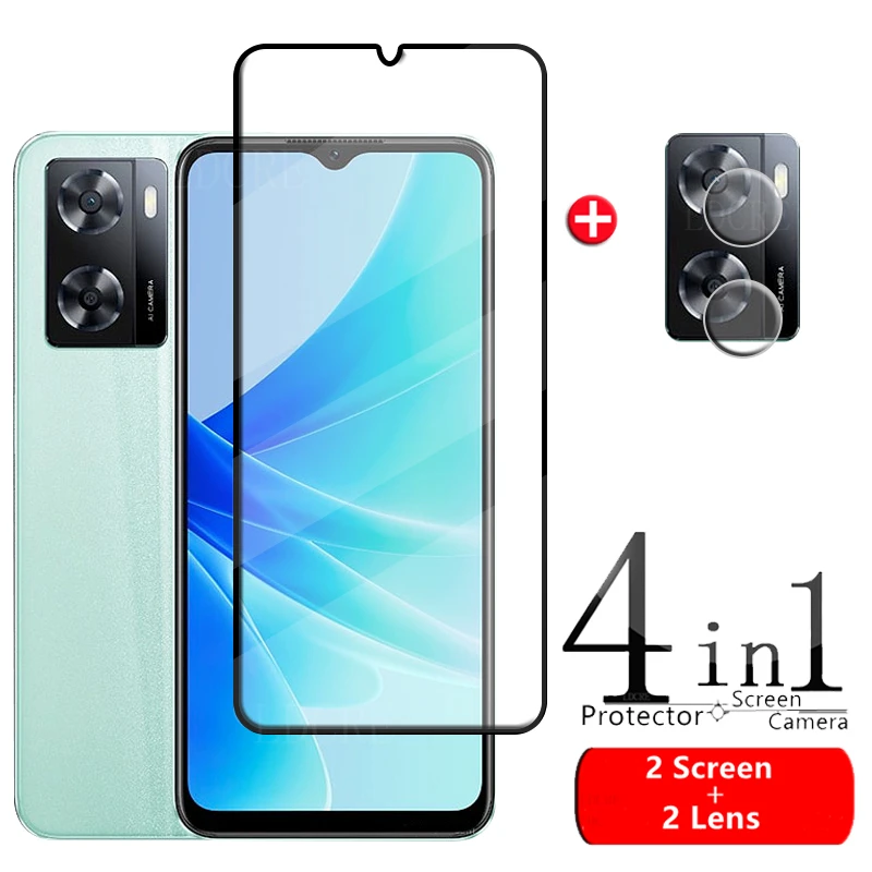 Full Cover Glass For OPPO A57S Glass For OPPO A57S Tempered Glass HD 9H Screen Protector For OPPO A 57S A57S Lens Glass 6.56