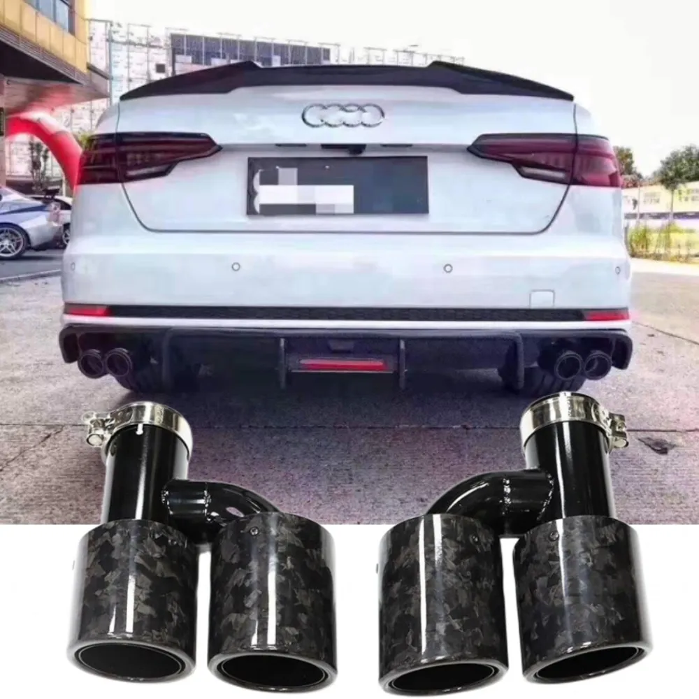 2 шт./комплект автомобильные выхлопные трубы из нержавеющей стали для Audi A4 A5 A6 A7 до