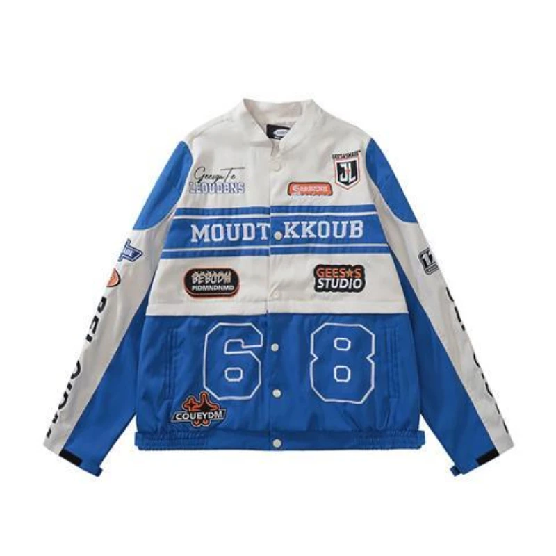 Американская Ретро Съемная мотоциклетная бейсбольная куртка для женщин Y2K