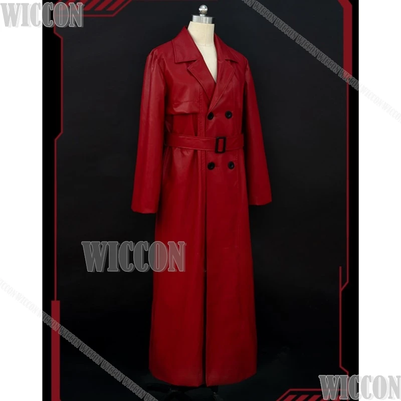 Mr Scarletella Game Homicipher Косплей Костюм Энигматический ануголист Красный парик плащ для