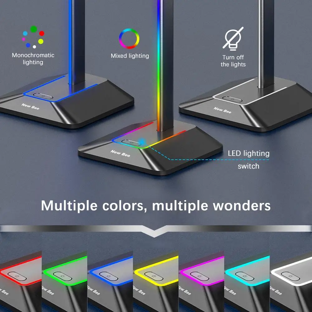 Держатель для наушников RGB usb 2 0 стойка с креплением на голову нескользящая