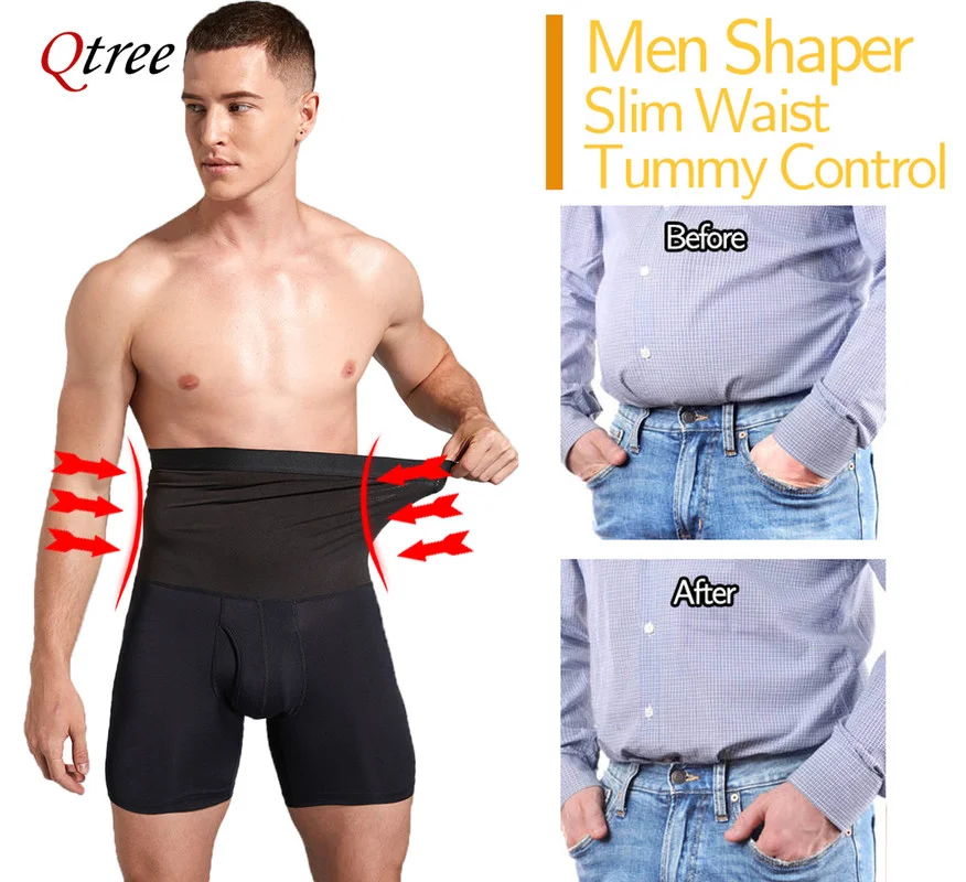NEW Sweat Sauna Shorts Men's Fat Burning Waist Trainer High Waist Fitness Running Sports Underwear Slimming Pants Body Shapewear