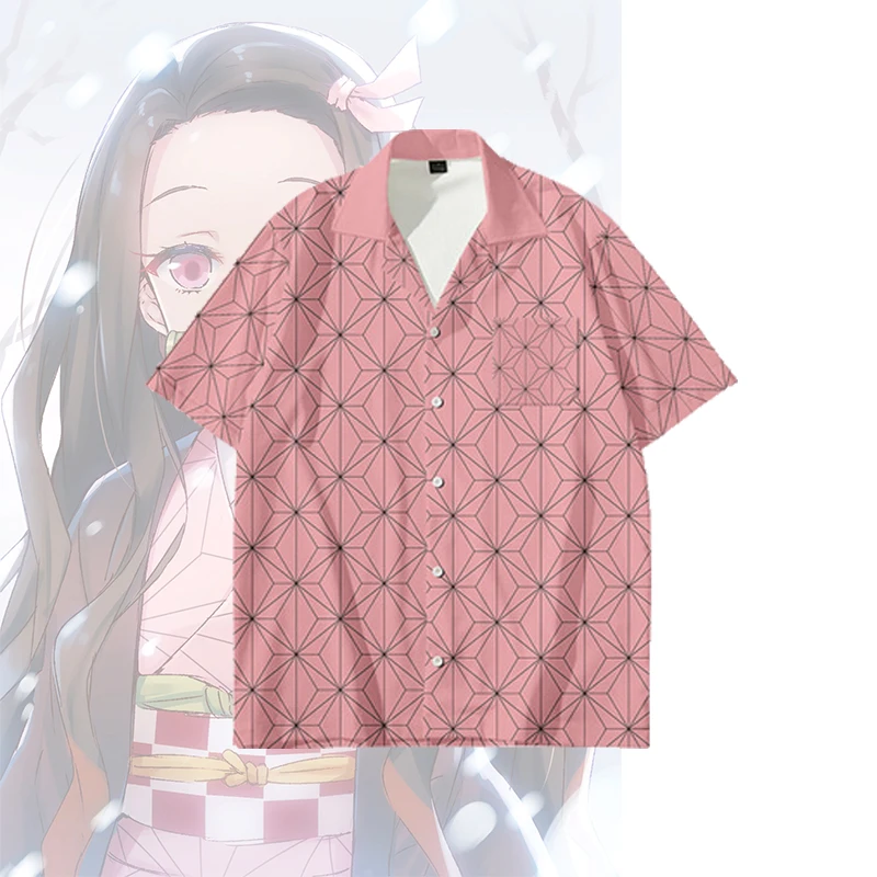 Костюм для косплея из аниме рассекающий демонов рубашка с коротким рукавом и