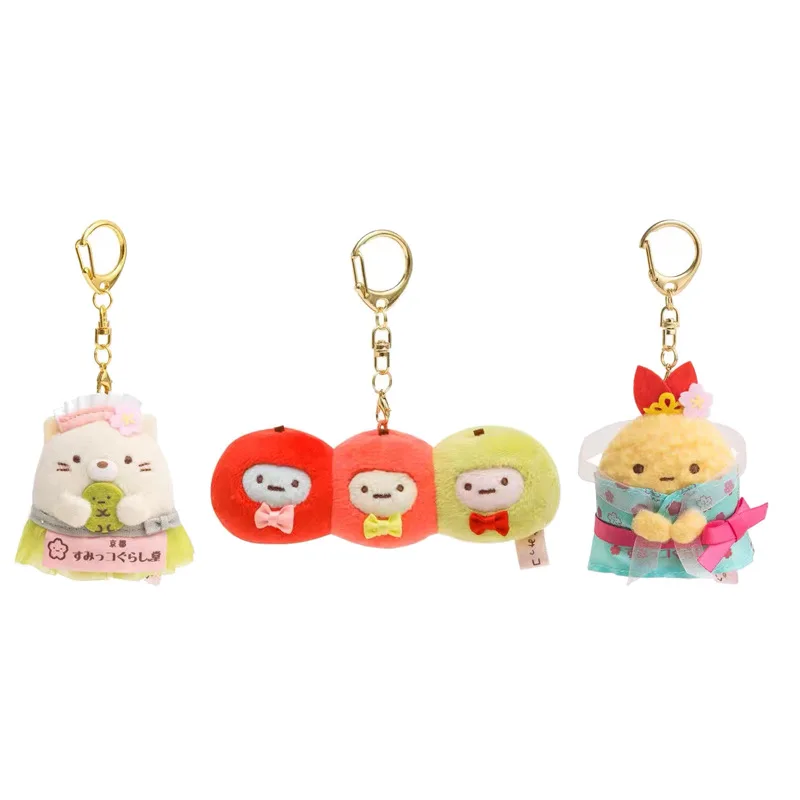 

Kawaii Sumikkogurashi Temple ограниченная плюшевая игрушка мультяшная подвеска Трехцветная кукла пельмени игрушка для девочек брелок на рюкзак подарок