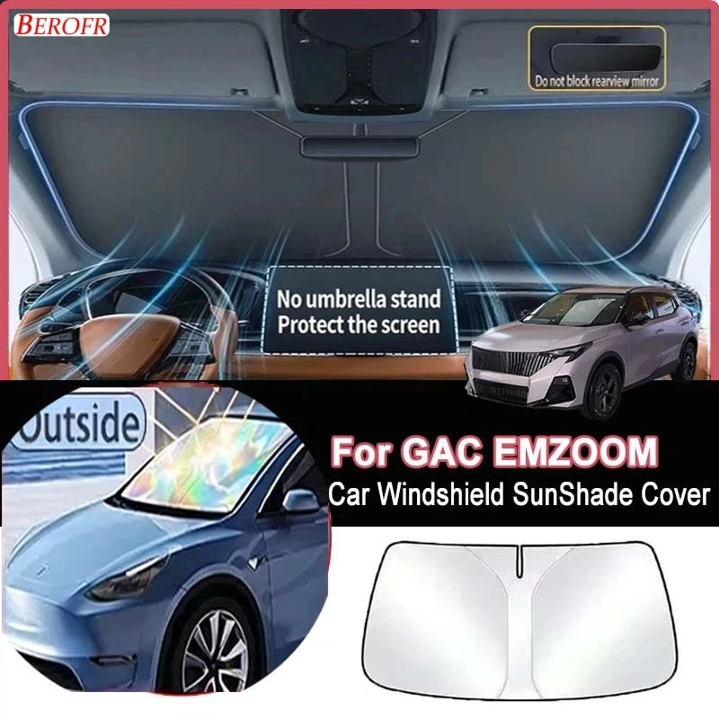 Фото Солнцезащитный экран на лобовое стекло для GAC EMZOOM 2025-2026: теплоизоляционный чехол для переднего окна, летние автоаксессуары №1