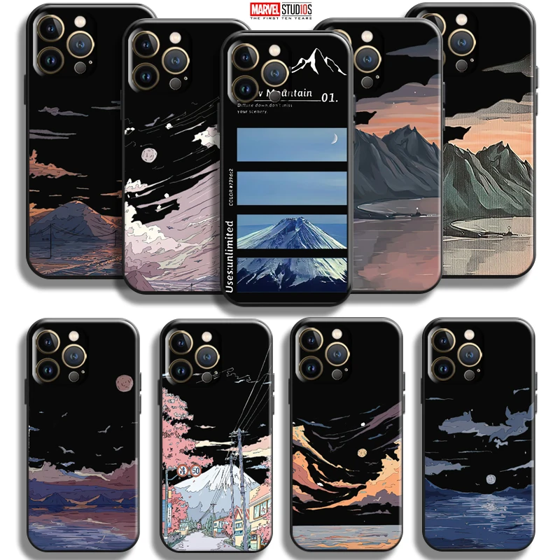 

Hand Painting Landscape For Apple iPhone 13 12 11 Pro Mini X XR XS Max SE 6 6S 7 8 Plus Phone Case Silicone Cover Coque Soft