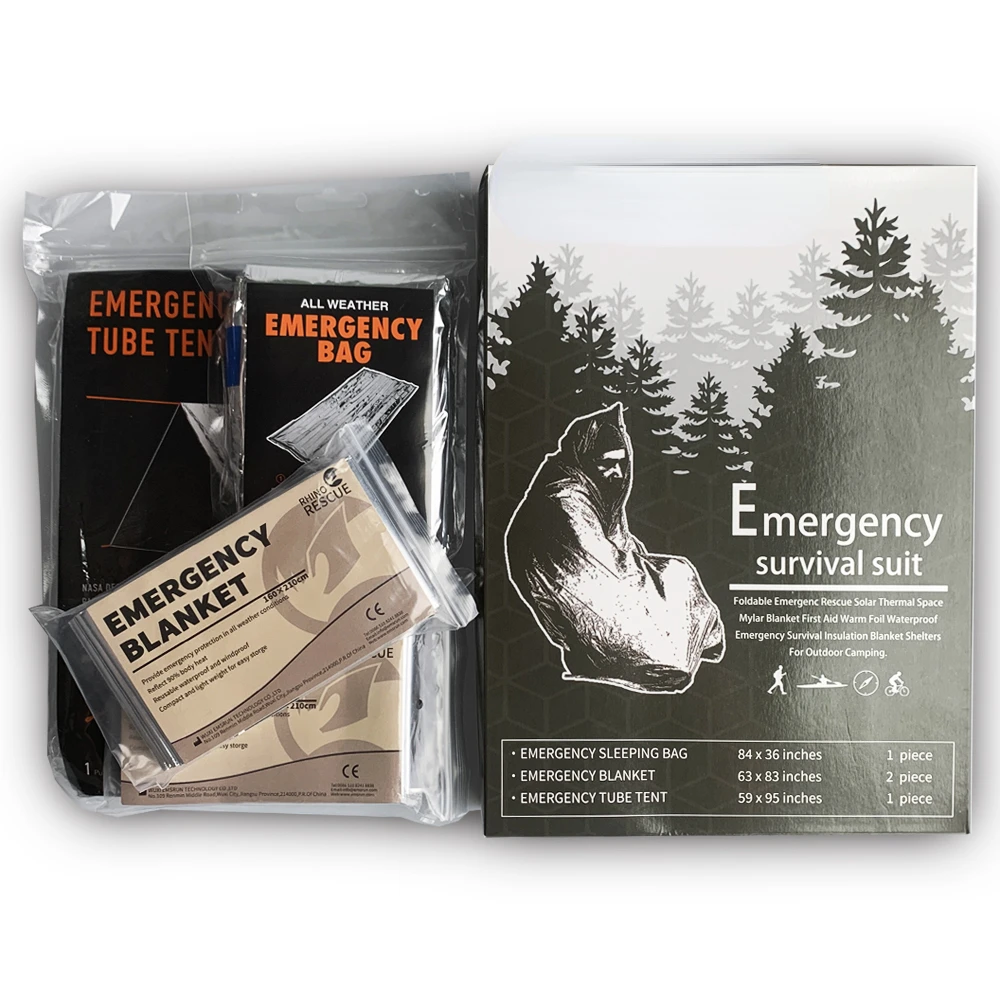 

Аварийный костюм для выживания, аварийное одеяло, аварийный спальный мешок, экстренный тент для кемпинга, пешего туризма, активного отдыха, ...