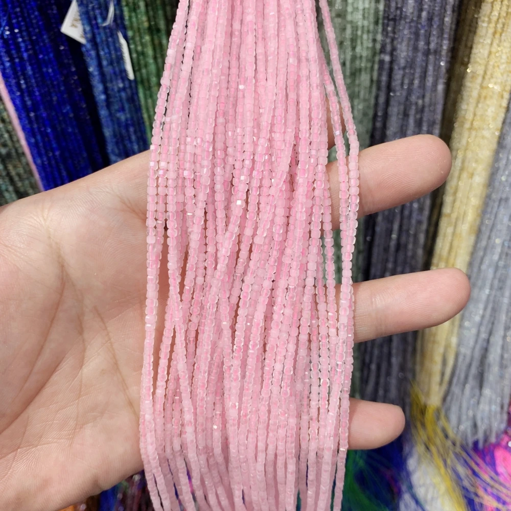 Натуральный розовый кварц гранат аквамарин фотобусины кубики бусины россыпью