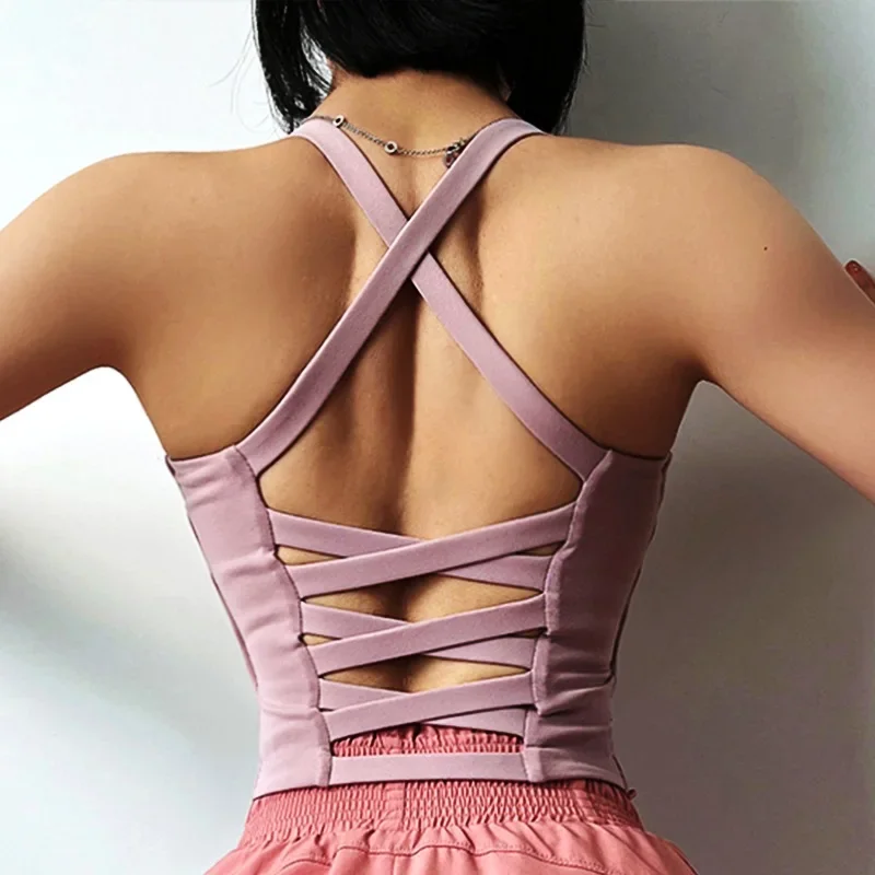 Cloud Hide Сексуальная рубашка на спине Фитнес Спортивный бюстгальтер Тренажерный