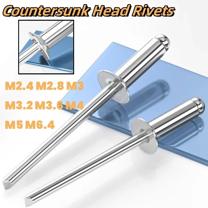 

Алюминиевые потайные заклепки M2.4, M2.8, M3, M3.2, M3.6, M4, M5, M6.4 поп заклепки с потайной головкой тяговые гвозди для мебели, автомобиля, самолета