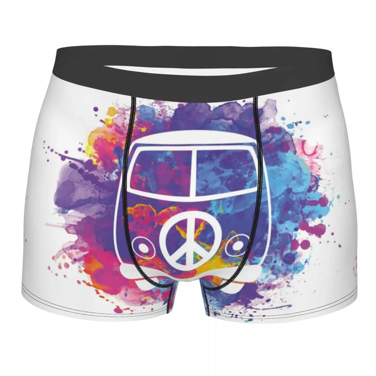 

Sexy Boxer Comfortable Homme Hippie Car Mini Van Watercolor Shorts Boxer Men Underwear Male Panties Shorts Homme