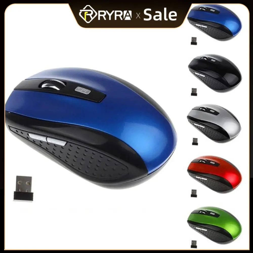 

RYRA 2.4GHz Wireless Mouse Adjustable DPI Mouse 6 Buttons Optical Gaming Mouse Gamer Wireless Mice with USB Receiver for PC