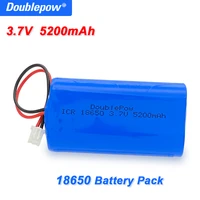 doublepow 3 7v 18650 lithium battery packs 5200mah rechargeable battery fishing led light bluetooth speaker with xh2 54 2p plug