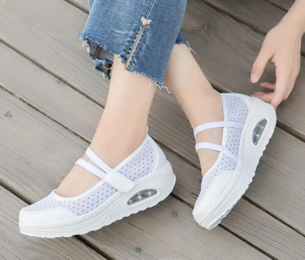Summer Autumn Woman Loafers Shallow Office Comfortable Breathable mesh cloth Women Flats Platform Sneakers Slip On Ride Shoes