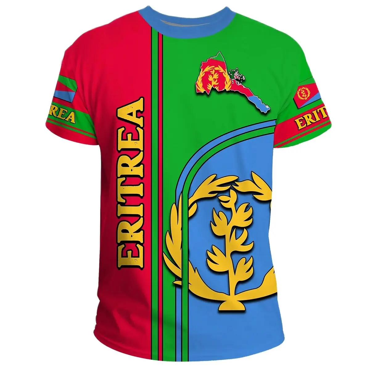 

Футболка Y2K для мужчин и женщин, цветная Повседневная забавная Ретро футболка с коротким рукавом, с принтом в виде африканской страны, Эритреи, льва