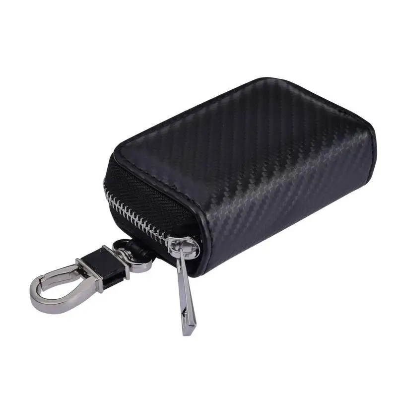 

Key Fob Protector Bag Zipper Pu Leather Key Pouch Rfid Signal Blocking Bag Anti-Theft Pouch Anti-Hacking Case Blocker
