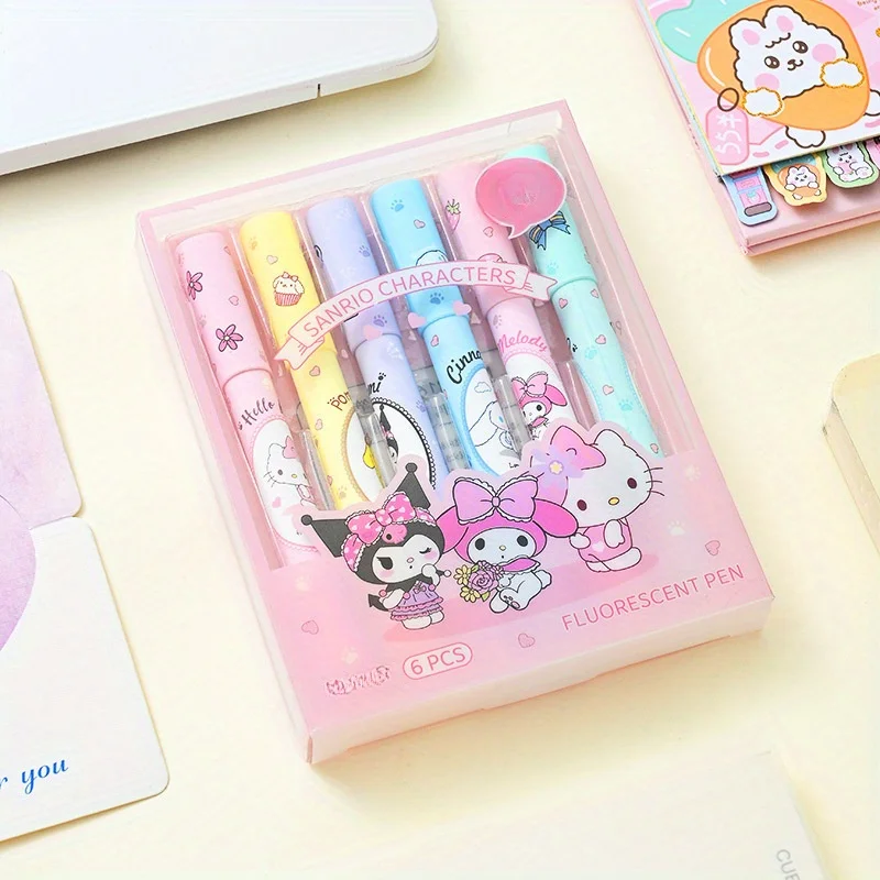 Авторизованный маркер-хайлайтер Sanrio Цветной маркер для защиты глаз ключей ручка