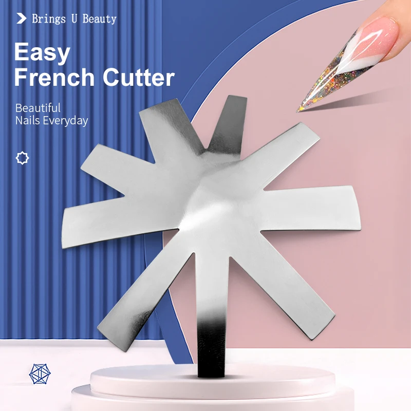 

Pro 9 Size V Line Cutter Stainless Steel Easy French Smile Cut V-shape Tips Manicure Edge Trimmer Acrylic Nail Cutter Tool Kit