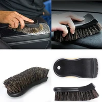 universal soft horsehair leather cleaning brush genuine horsehair detailing brush car interior detailing tool for car washing