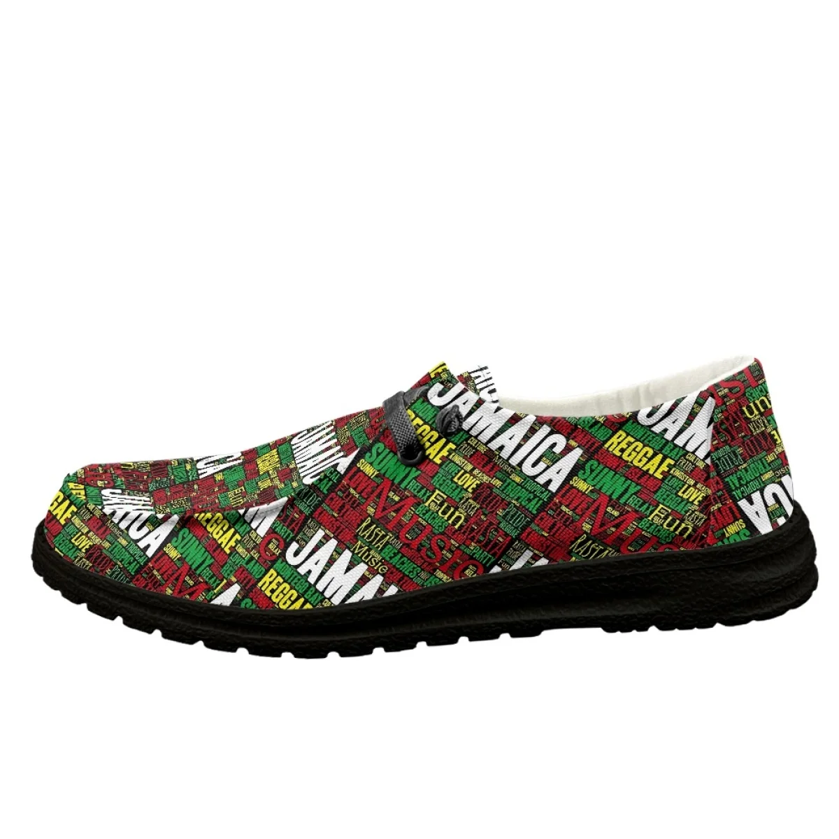 INSTANTARTS Jamacia Flag Design Slip-on Flats for Men Outdoor Lightweight Sneakers Unisex Casual Sneakers Comfortable Walk Shoes