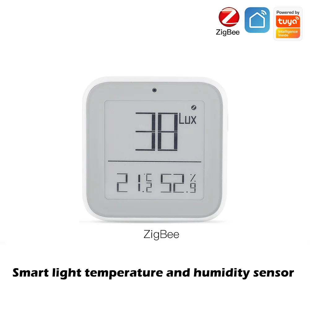 

Smart Zigbee Tuya Brightness Thermometer Real-time Light Sensitive Temperature and Humidity Detector Sensor with Smart App