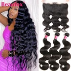 Пряди бразильских волос Beaufox с застежкой, волнистые пряди с застежкой спереди, человеческие волосы Реми, фронтальные с пряди