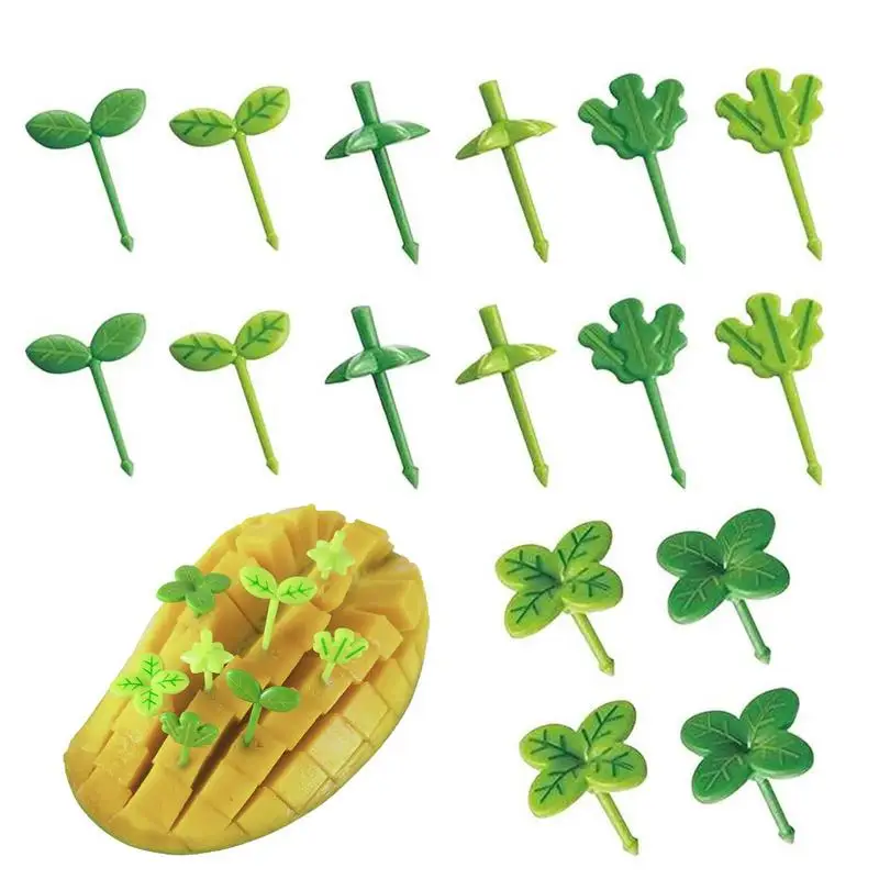 

16pcs Four Leaf Clover Fruit Forks Toothpick Kids Bento Box Reusable Pick Cartoon Food Picks Fruit Sticks For Bento Lunch Box