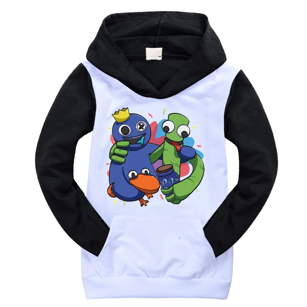 

Rainbow Friends Hoodies Sweatshirts Baby Boys Girls Cartoon Blue Monster Printing Tshirt Tops Sports Tracksuit Children Clothing