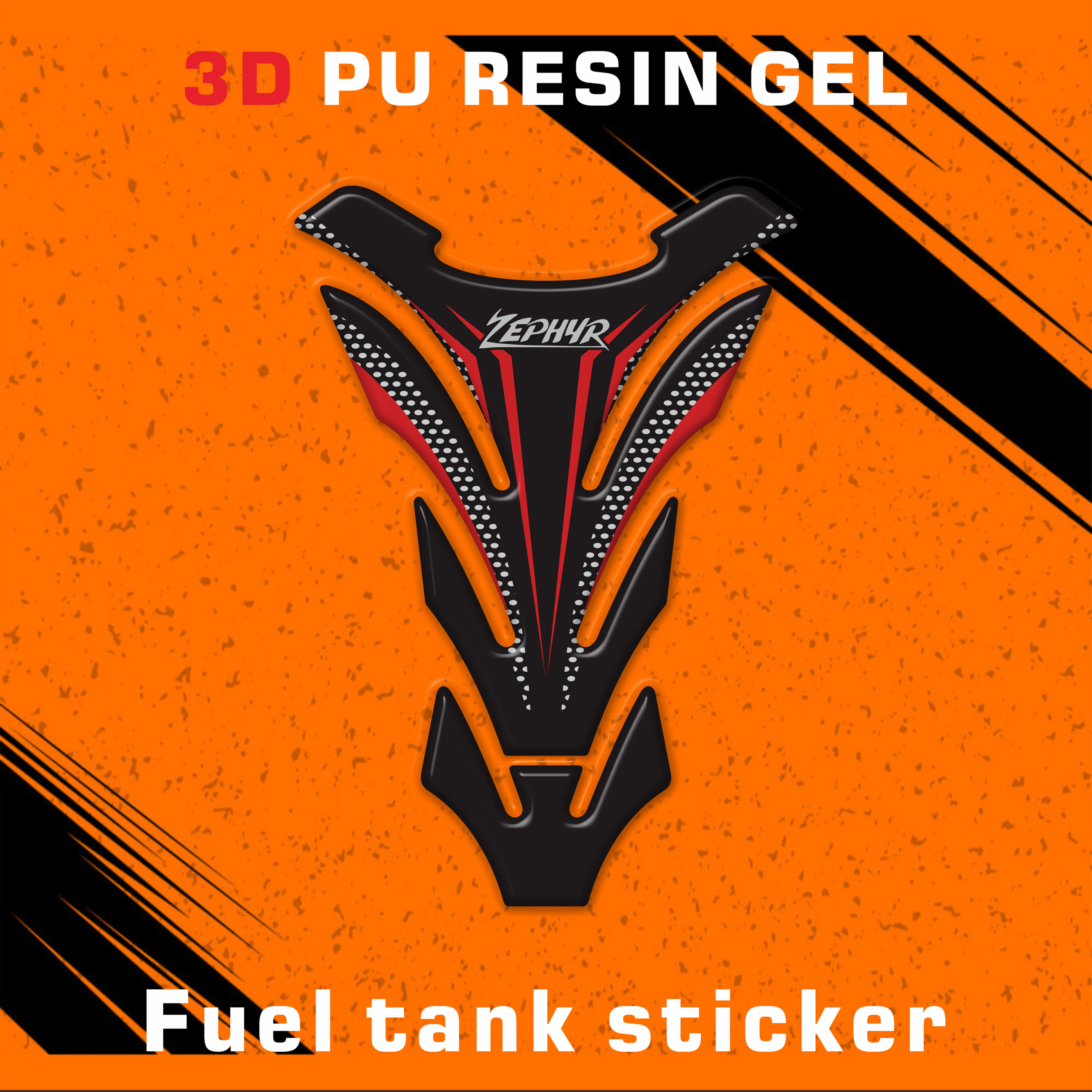 

zephyr 3D Motorcycle Tank Pad Protector Sticker Fish Bone Decal for Z750 Z 750 Z750r