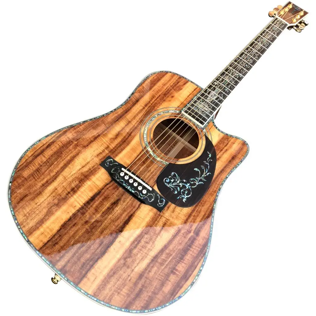 

Cutaway 41 "Koa деревянная тонкая доска, перламутровые вставки, D стиль, гитара