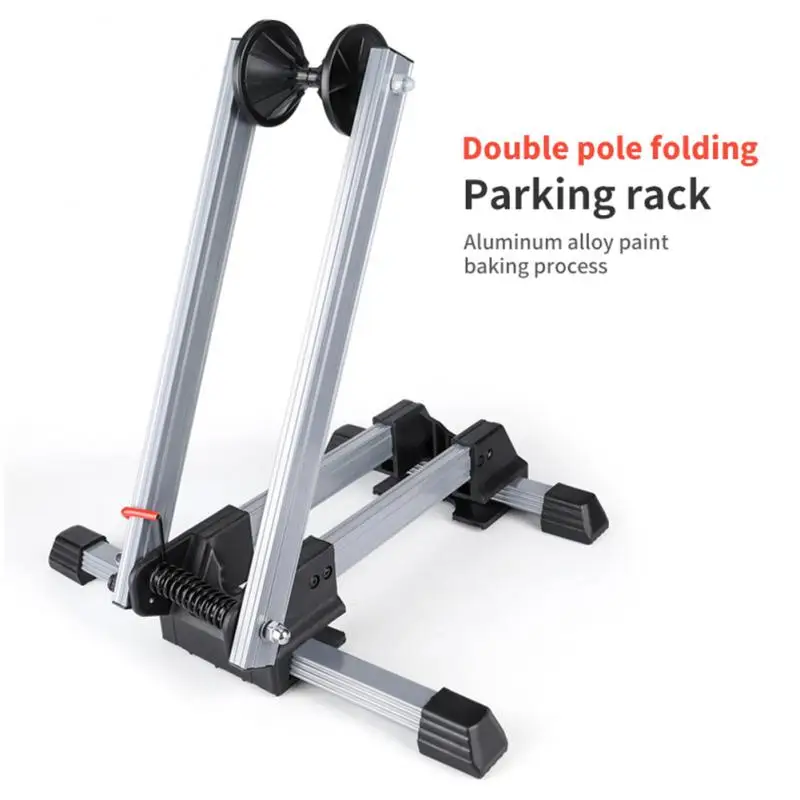 

Bicycle Insert Parking Rack Portable Twin Bar Mountain Bike Support Rack Display Rack Road Bike Cycling Supplies Bicycle Racks